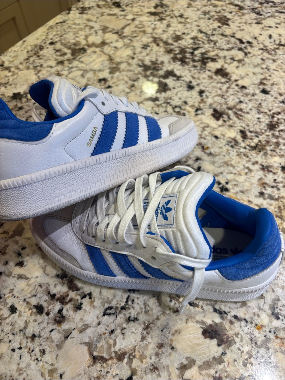 Samba Sneakers - White & Blue